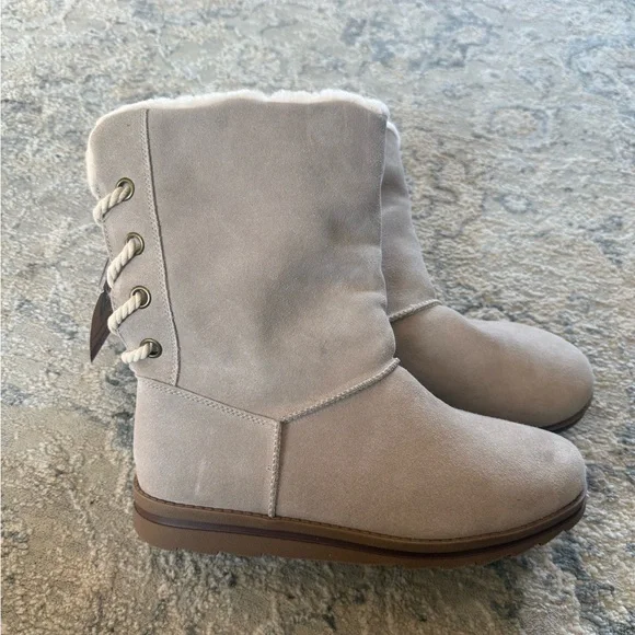 MUK LUKS Women’s Ziggy Rodeo Boots in Stone Winter Suede Size 9 NWT - Picture 3 of 6